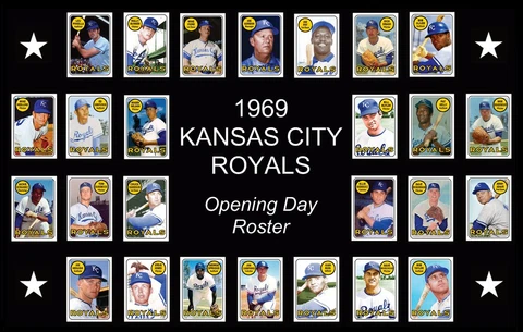 1969 KANSAS CITY ROYALS Baseball Card Poster Team Photo Man Cave Decor 69 Cover