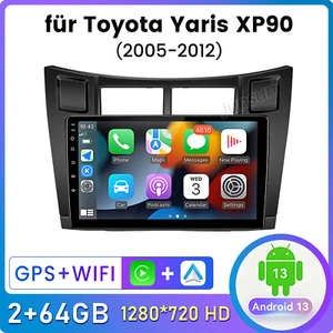 Für Toyota Yaris 2005-2012 Carplay Autoradio Android13 GPS NAVI BT SWC DAB 2+64G - Bild 1 von 14