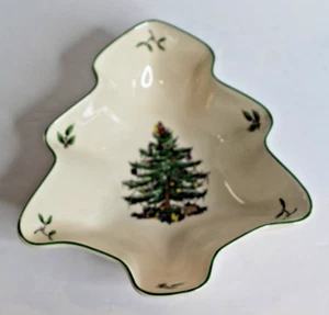 Spode Christmas Tree Shaped 6" Trinket Candy Dish Tray - Picture 1 of 3