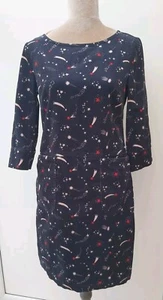 Boden abito donna velluto a coste blu navy stelle fuochi d'artificio taglia 6 R tasche regolari - Foto 1 di 19