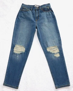 SO ― Size 7/28 W ― HIGH RISE CURVY MOM Distressed Vintage Denim Jeans NWT #DC14 - Picture 1 of 7