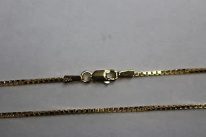 14Kt 14K Yellow Solid Gold 16" 18" 20" 24" 1.3mm Box Necklace Chain Lobster - Picture 1 of 4