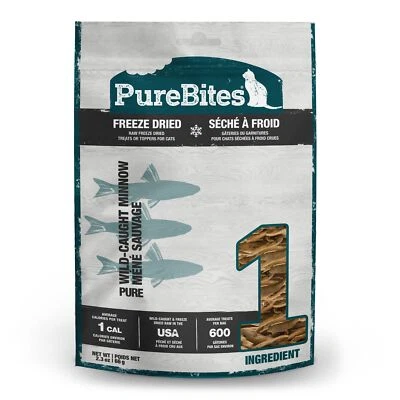 Golosinas para gatos PureBites liofilizadas Minnow 100 naturales altas en proteínas 2,3 oz Foto 1 de 4