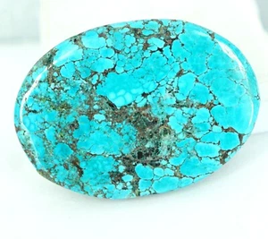 Piedra preciosa negra tela de araña natural azul turquesa sin tratar con certificación EGL 63,75 quilates - Imagen 1 de 4