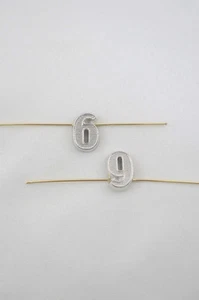 Zweiter Weltkrieg Deutsche EM NCO Schulterbretter Ziffern Silber 13 mm 6 oder 9 2 Stck. - Bild 1 von 1
