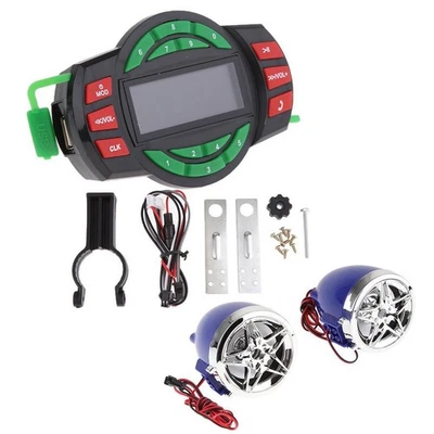 Waterproof Motorcycle Audio SD FM MP3 Sound System Stereo - Image 1 of 4