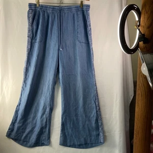 Billy T Chambray Hose weites Bein bestickt gerade - Größe XL - Bild 1 von 11