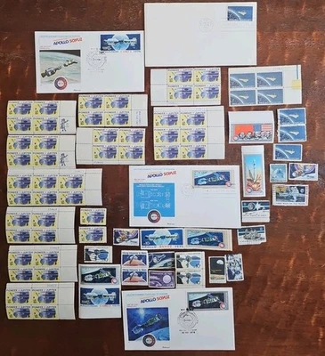 First Day Covers FDC & Stamps US Space Program Mercury Apollo Soyuz Pioneer  - Image 1 of 4