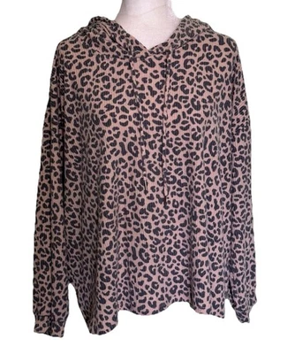 C & C California Mujer Informal Elegante Salón Estampado Guepardo Pullover Sudadera con Capucha 2X NUEVO Foto 1 de 4