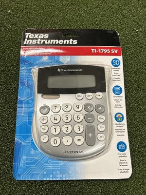 Texas Instruments TI 1795 SV Pantalla LCD de 8 dígitos Calculadora básica Batería solar Foto 1 de 2