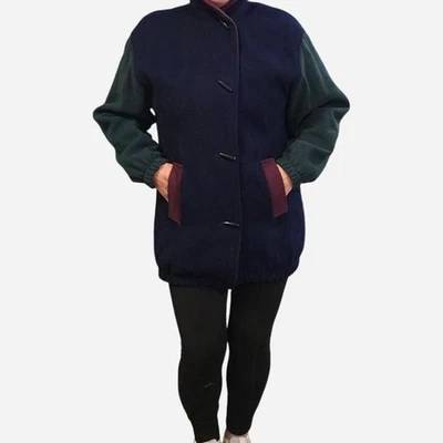 womens Navy and green vintage 90s Maggie Lawrence coat medium - Image 1 of 4