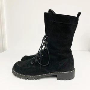 Stuart Weitzman lace up suede faux fur lining sz 8 - Picture 1 of 9