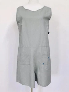 Disney Embroidered Mickey Mouse Romper Plus Size 2X Gray Blue Pockets New NWT - Picture 1 of 7