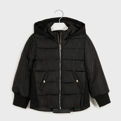 MAYORAL Girls 10 Black Kids Youth Jacket Coat Removable Hood Winter - Image 1 of 4