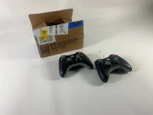 Microsoft Xbox 360 Wireless Controllers Black /Gray – Lot of 2 – Tested - Picture 1 of 9