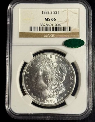 1882 S NGC MS 66 MORGAN DOLLAR *CAC STICKER! - Image 1 of 2