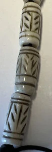 Genuine Bone Barrel Fluted Tube Carved Bone 14x8mm 25 Beads Per Strand - Picture 1 of 12