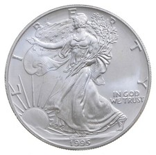 Better Date 1995 American Silver Eagle 1 Troy Oz .999 Fine Silver BU Unc