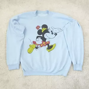 Felpa Disney uomo grande anni 80 90 Minnie Mouse rara maglione blu - Foto 1 di 20