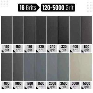 48Pcs Sandpaper Sand Paper Sanding Sheets Grits 80-3000 Wet Dry Wood Car Metal - Picture 1 of 10