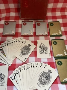 VINTAGE P&S Ltd ADVERTISING De La Rue DOUBLE PACK PLAYING CARDS FARMING SHEEP - Picture 1 of 24