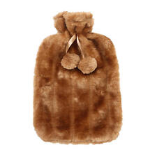 2Pcs Skin-Friendly Warm 2L Hot Water Bottle Bag Faux Fur Fleece Knitted Covers