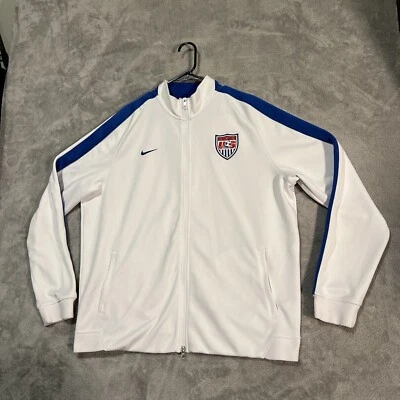 USA National Team Track Jacket Men's 2XL XXL White Full Zip Soccer USMNT - Image 1 of 4