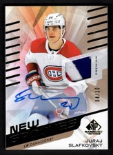 2022-23 SP Game Used Hockey New Grooves Juraj Slafkovsky Patch Auto 04/10