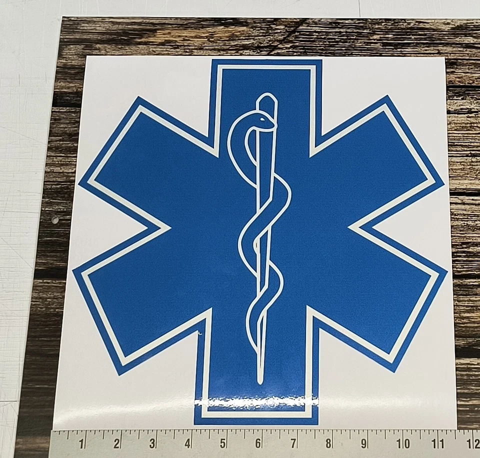 Reflective Fire Ambulance Star of Life sticker decal - 11.5" - Image 1 of 1