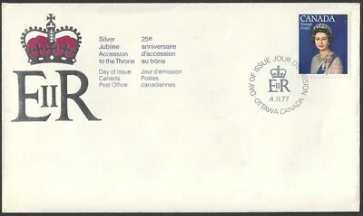 🍁Canada   #704    "QEW II  SILVER JUBILEE"   Fine Used 1977  First Day Cover - Image 1 of 2