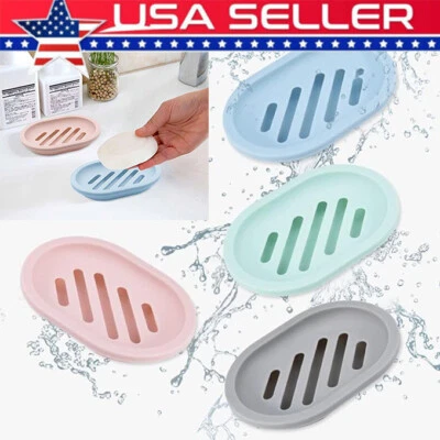 Bathroom Water Draining Soap Dish Case Holder Drainer Soap Saver Storage Box New - Image 1 of 4