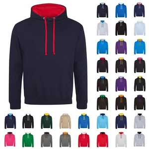 Sudadera con Capucha Lisa Universitaria Dos Colores Tono Contraste Unisex - Imagen 1 de 51