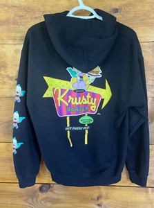 The Simpsons Krusty Burger Black Hoodie Adult Size Medium No Drawstring - Picture 1 of 8