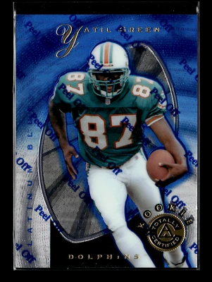 1997 Pinnacle Totally Certified Platinum Blue #136 Yatil Green RC #d 0412 /2499 - Image 1 of 2