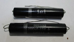 Vintage IEI Axial Hermetically Sealed Electrolytic Tone Capacitor 200uF 15V Pair - Picture 1 of 1