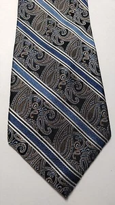 HALSKRAWATTE von PRONTO UOMO - silbernes Paisley - wunderschöne Krawatte - gestreift gebraucht - Bild 1 von 4