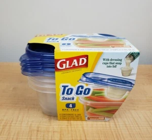 Contenedores de almacenamiento de alimentos para aderezo para ensaladas Glad to Go 3 tazas rectangulares 4 quilates - Imagen 1 de 10