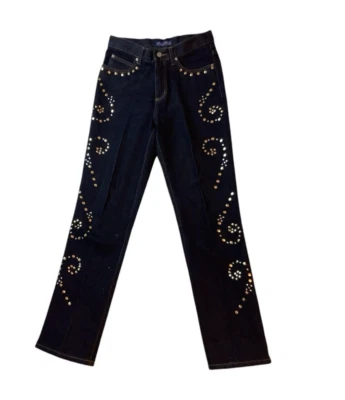 Pure Diva Jeans Studded Straight Leg High-Rise Jeans Womens Size 7 - Image 1 of 4