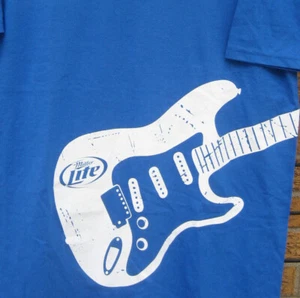 (L) MILLER LITE Beer T Shirt GUITAR Concert Music Rock jazz punk country fest LG - Picture 1 of 12