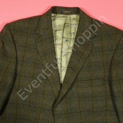 American Legend Tweed Blazer Mens 42R Green Jumbo Check Shooting Sports Jacket - Image 1 of 4