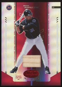 2004 Leaf Certified Materials Red Mirror GU Bat Mike Piazza #140 Mets /150 - Picture 1 of 2