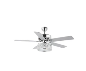 Jonathan Y Kristie 52" 3-Licht Chrom Kristall/Metall Modern Glam LED Innenventilator - Bild 1 von 5