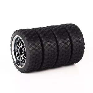 4X 1:10 Rubber Tires &Wheel Rim 12mm Hex For Rally HPI HSP On road Racing RC Car - Picture 1 of 9
