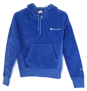 Champion Corduroy Hoodie Women’s XS Pullover Blue - Picture 1 of 9