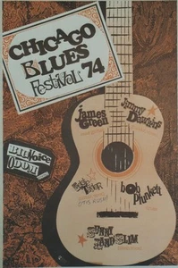 "CHICAGO BLUES FESTIVAL 74" Affiche originale entoilée 42x63cm - Picture 1 of 1
