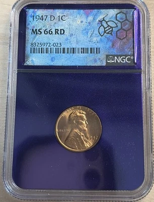 1947-D Lincoln Cent NGC MS66RD - Trader Bea - Purple Core - Image 1 of 4