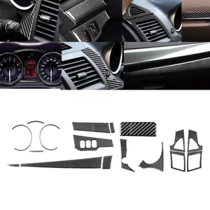 Juego de 17x de fibra de carbono kit interior completo cubierta embellecedor para Mitsubishi Lancer 2008-15 - Imagen 1 de 12
