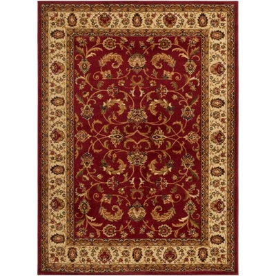 Tapete de área tradicional Royalty Elati 7'8"x10'4", vermelho oriental/marfim - Imagem 1 de 4