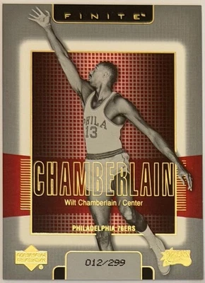 2003-04 Upper Deck Finite WILT CHAMBERLAIN #55 Gold Parallel #012/299 76ERS Foto 1 de 2