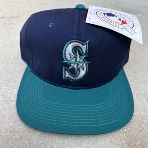 Vintage Seattle Mariners SnapBack Hat Outdoor Cap On Field Logo 90s NWT MLB New - Picture 1 of 8
